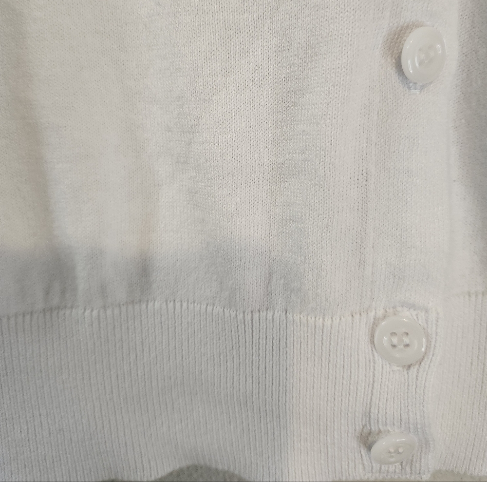Nordstrom White Button Down Classic Cardigan Size Small Cotton Viscose Brand New - Picture 5 of 7